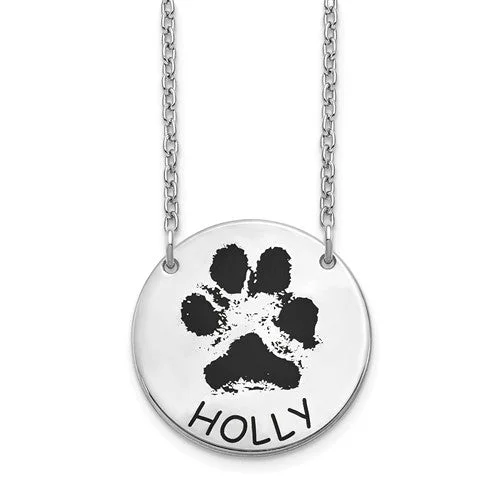 Paw Print with Name Necklace