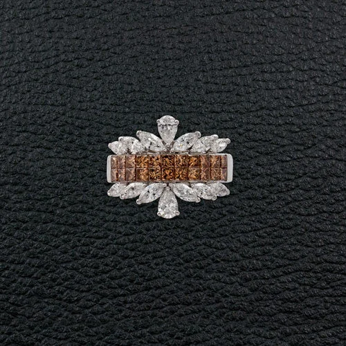 Brown & White Diamond Ring