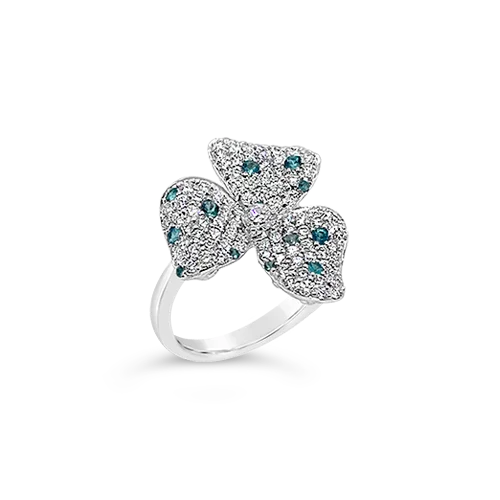 Diamond & Paraiba Flower Ring