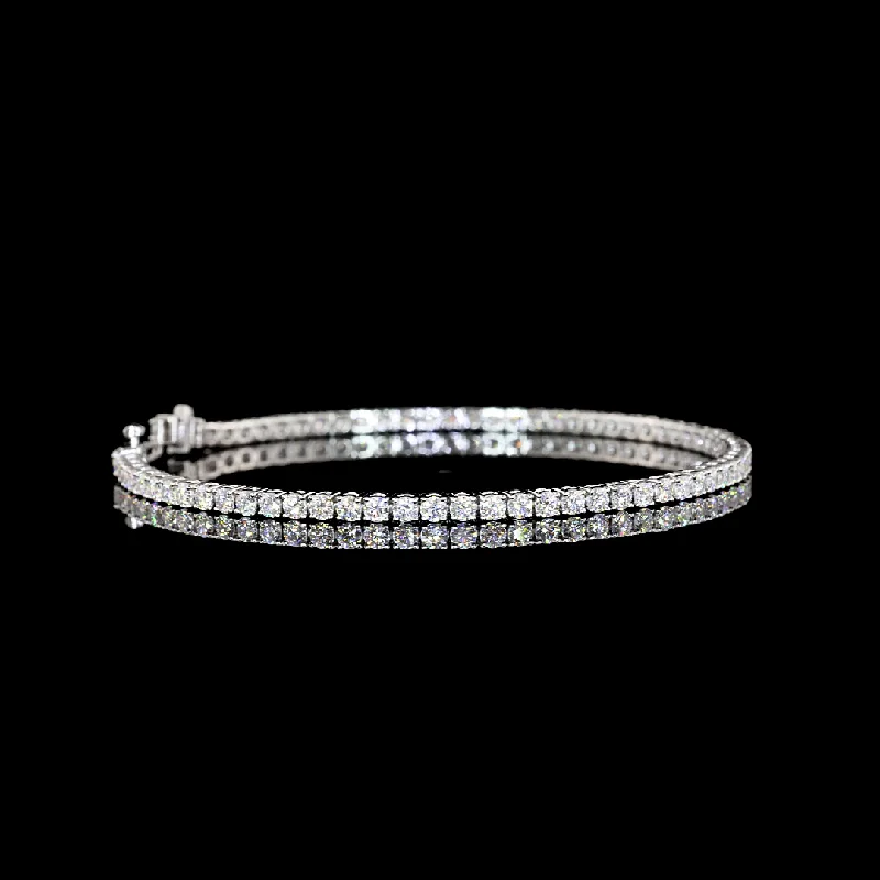 14K White Gold Lab Grown Round Diamond Tennis Bracelet BC959