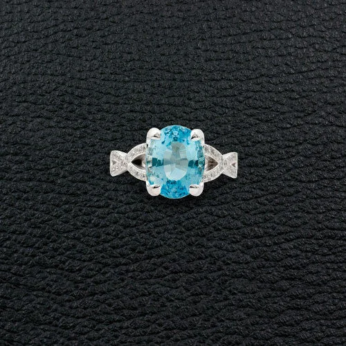 Aquamarine & Diamond Ring