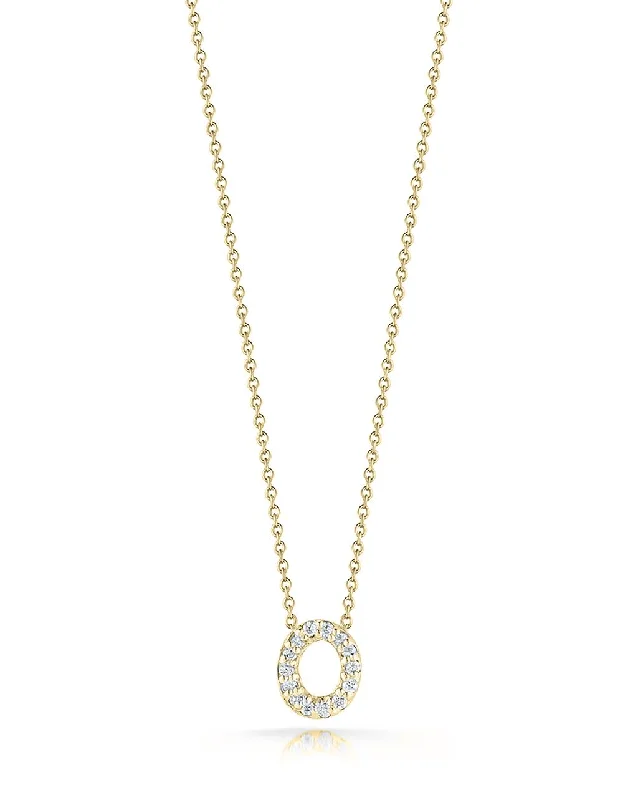 Roberto Coin 18k Yellow Gold Love Letter Diamond "O" Necklace