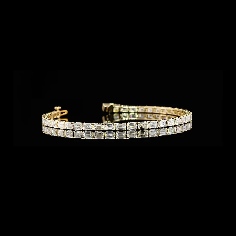 14K Yellow Gold Lab Grown Diamond Tennis Bracelet BC1015