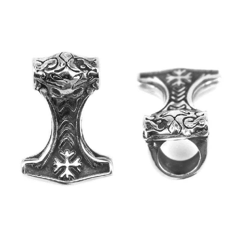 Hammer of Awe Beard Ring, Stainless Steel