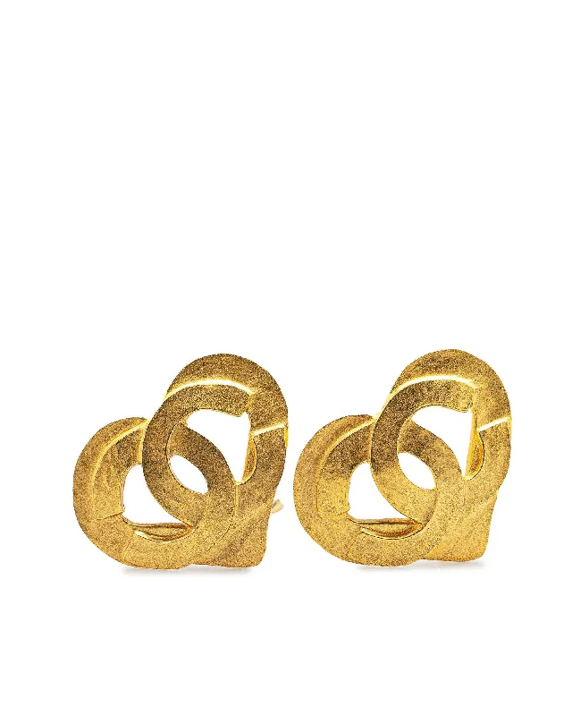 Gold Plated Heart Clip On Earrings