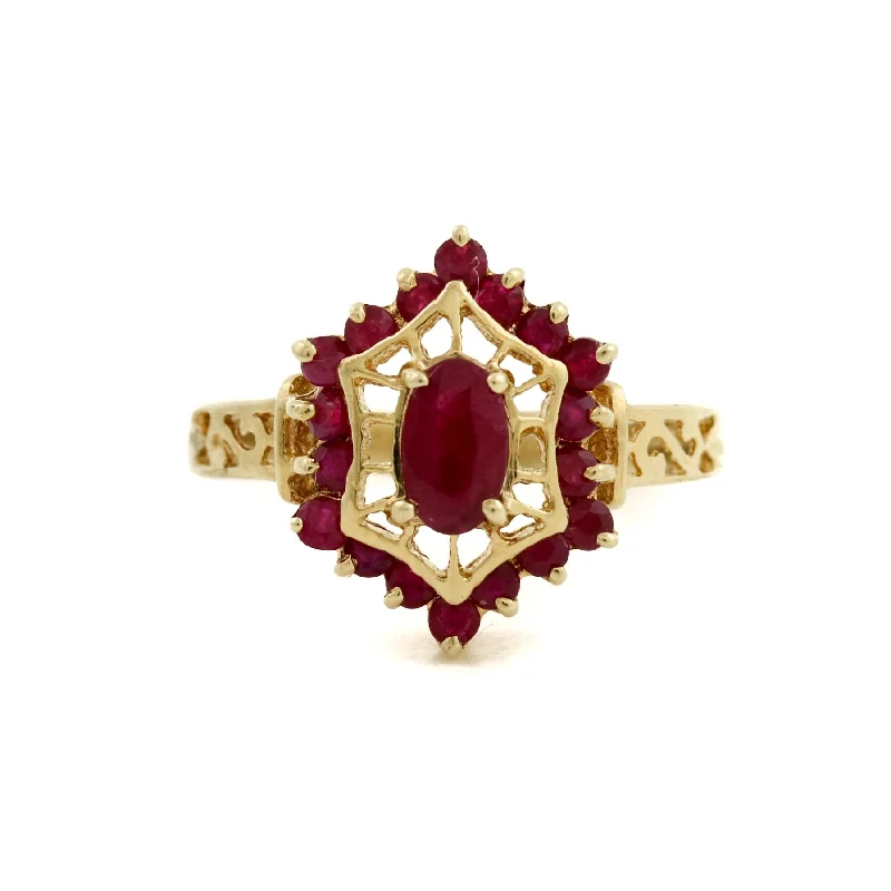 10 KT Gold x Vintage Ruby Cocktail Ring