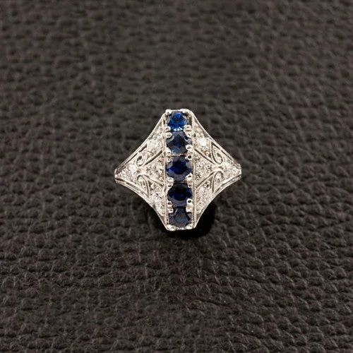 Sapphire & Diamond Estate Dinner Ring