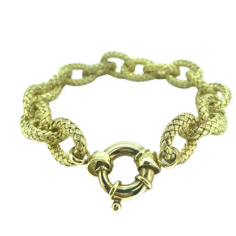 YELLOW STERLING SILVER OPEN LINK BRACELET