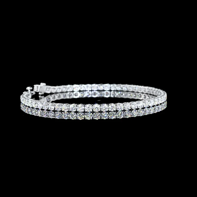 14K White Gold Lab Grown Round Diamond Tennis Bracelet BC1123