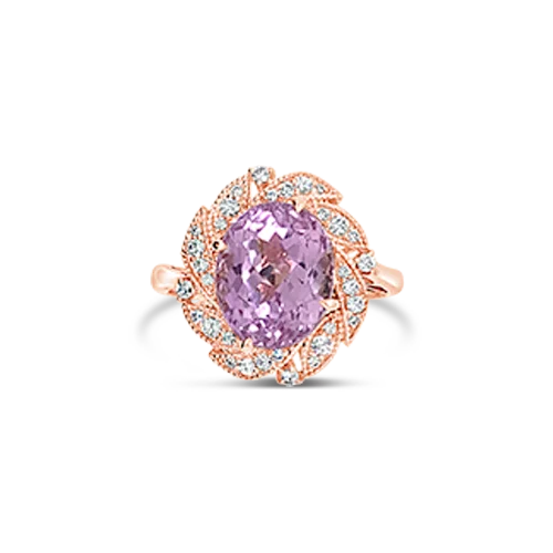 Kunzite & Diamond RIng