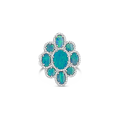 Black Opal & Diamond Ring