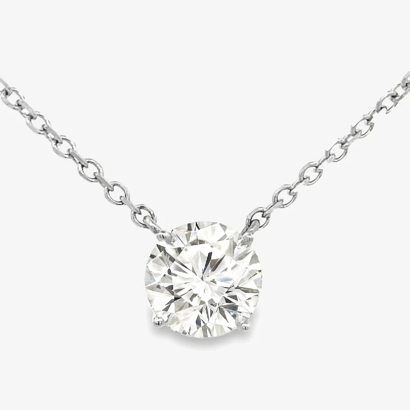 Solitaire 2.14CT Round Diamond Necklace