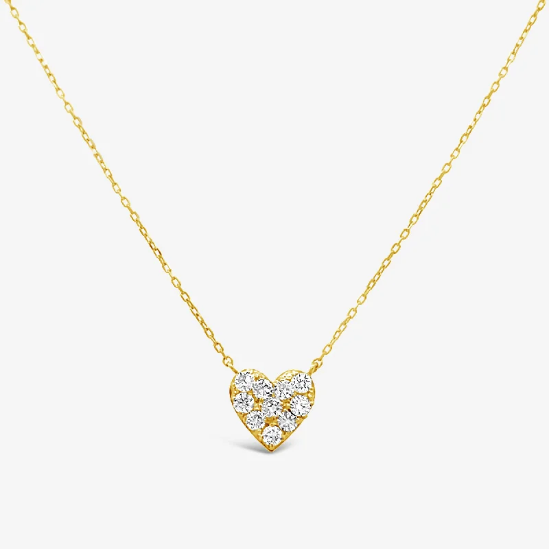 Classic Pave Diamond Heart Necklace