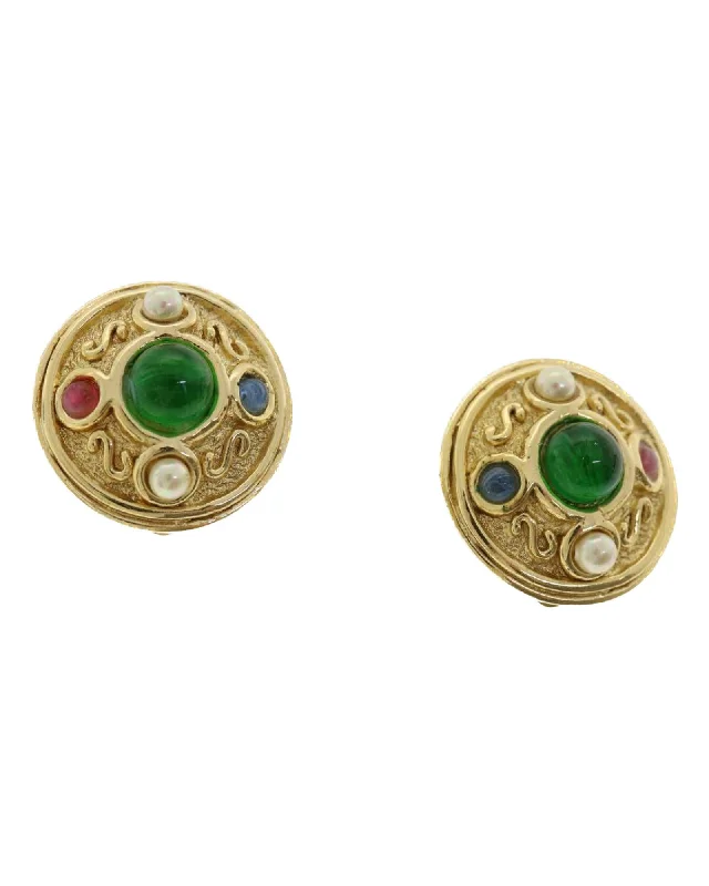 Dior Gold Metal Earring - Authenticated (am3562)