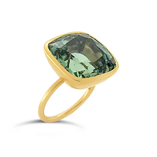 Greenish Burma Sapphire Ring