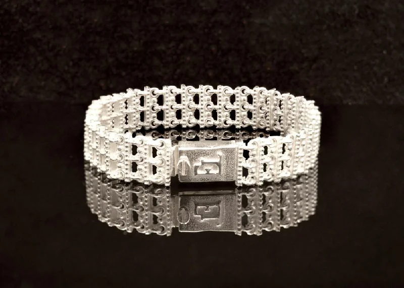 Byzantine Bracelet in Sterling Silver with zircon (B-13)