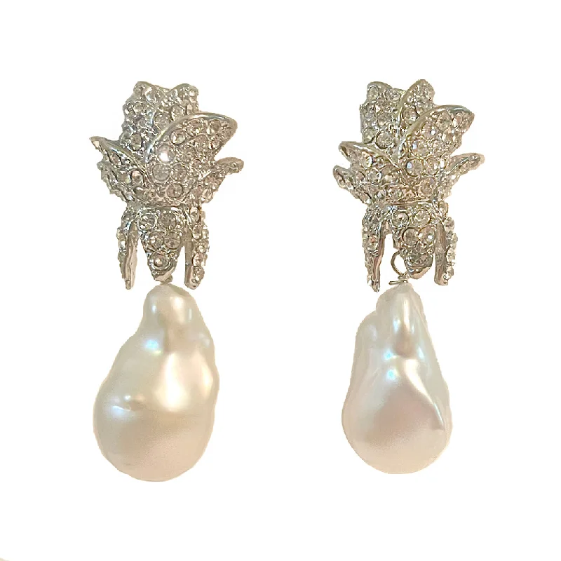 Rosebud with Baroque Pearl Earrings