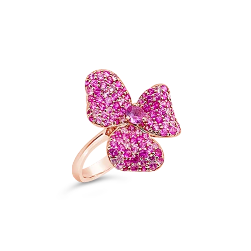 Pink Sapphire Flower Ring