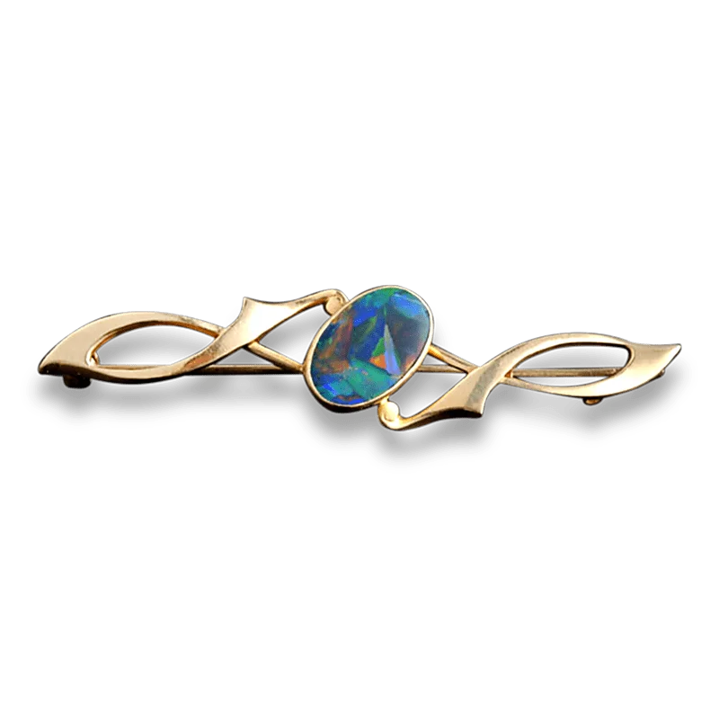 Black Opal Brooch, 2.50 Carats