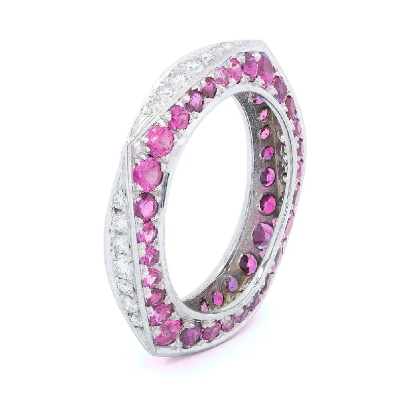 Ruby & Diamond Keshet Ring in White Gold