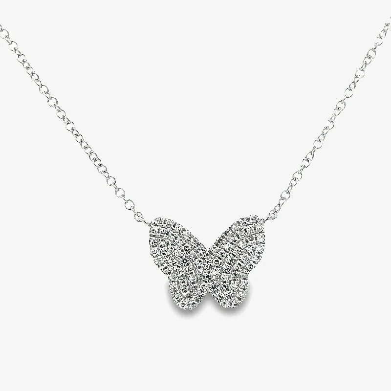 Pave Set Butterfly Necklace