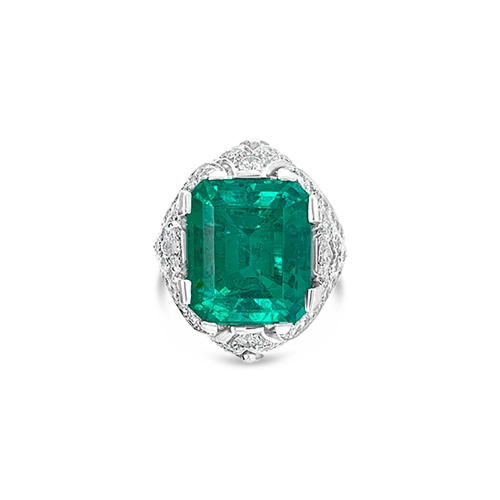 Columbian Emerald & Diamond Ring