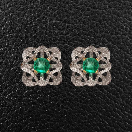 Emerald & Diamond Earrings