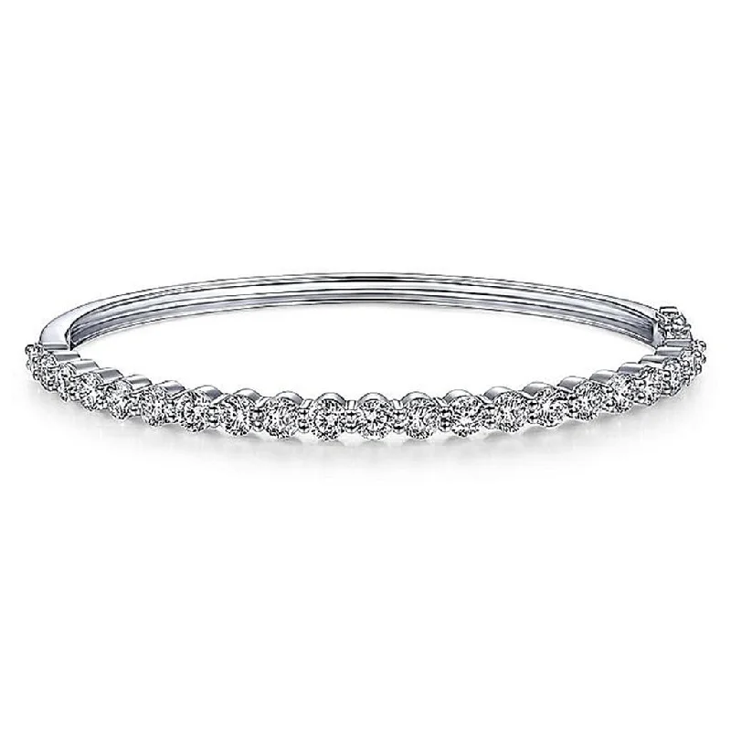 Gabriel & Co. 14k White Gold Diamond Bangle Bracelet - 3.60cttw