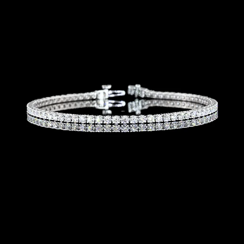 14K White Gold Lab Grown Round Diamond Tennis Bracelet BC1104