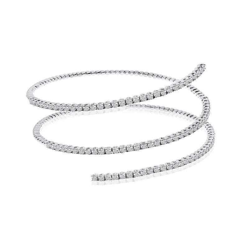 14K White Gold 3-Row Flexible Bracelet BVB1034W