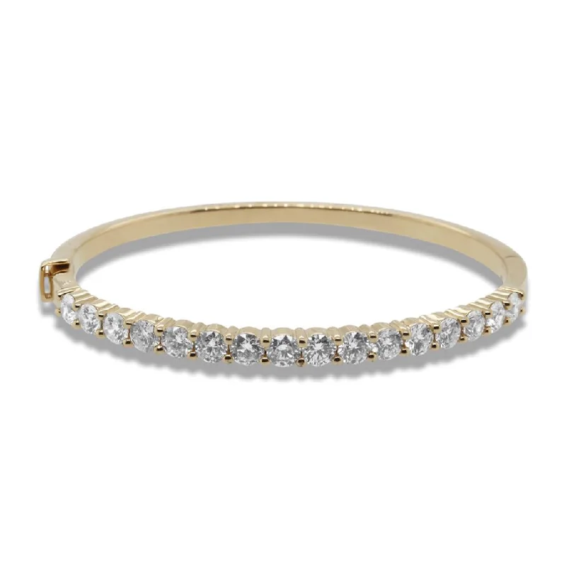 14k Yellow Gold & Diamond Bangle - 5.00cttw