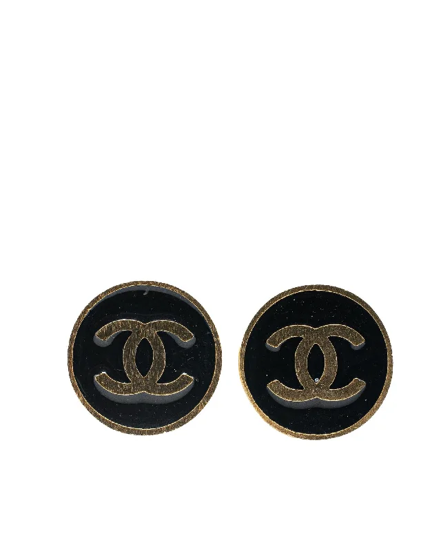 Gold Plated Enamel Clip On Earrings