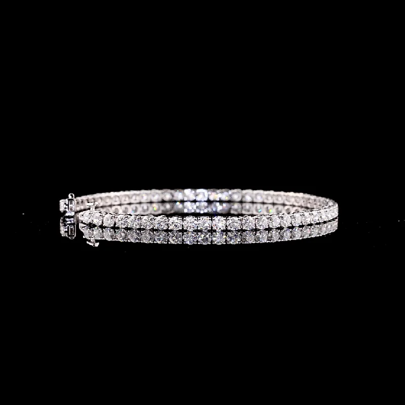 14K White Gold Lab Grown Round Diamond Tennis Bracelet BC964