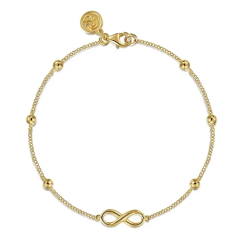 14K Yellow Gold Bujukan Chain Bracelet with Infinity Station