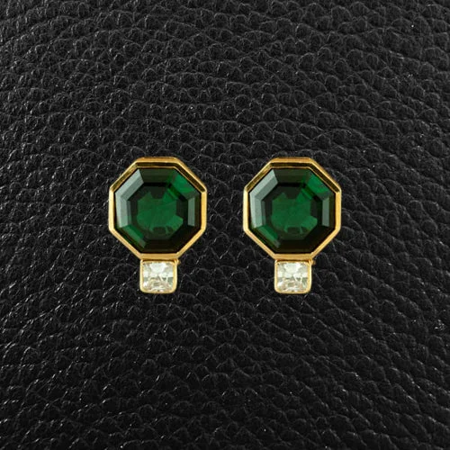 Green Tourmaline & Diamond Earrings