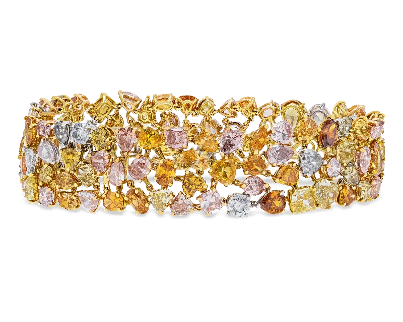 Multi-Colored Diamond Bracelet, 42.40 Carats