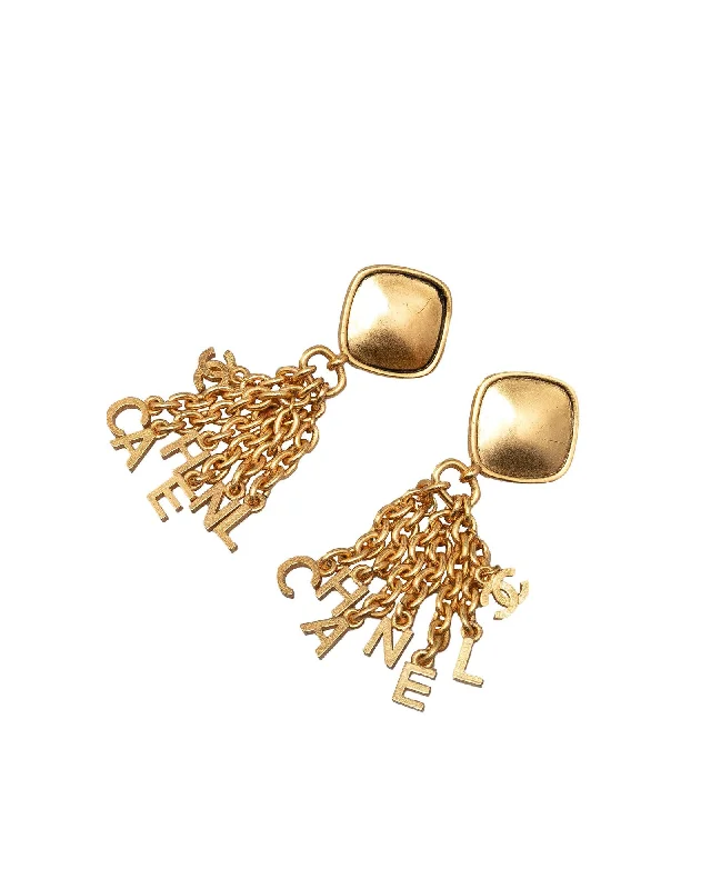 Gold Plated Fringe Clip-On Earrings