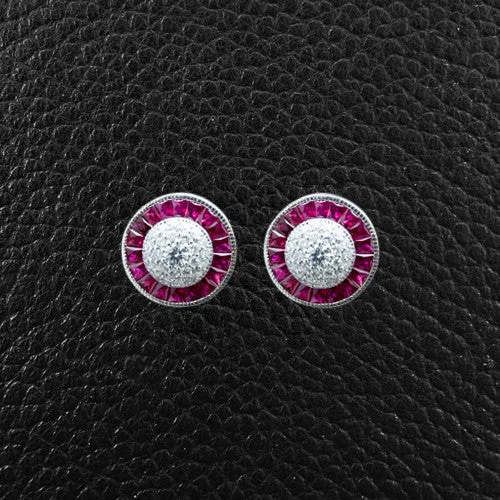 Ruby & Diamond Earrings