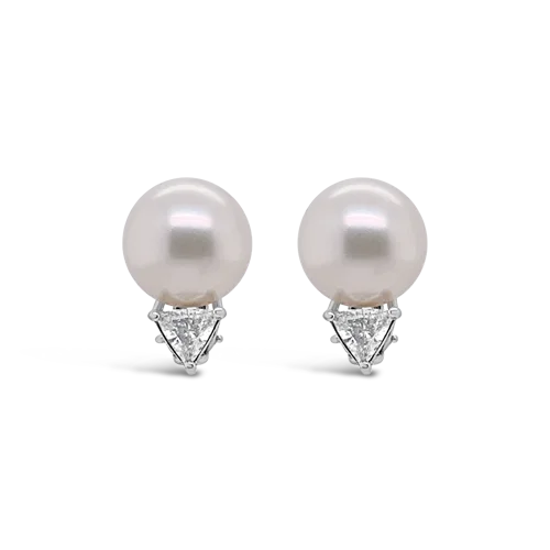 South Sea Pearl & Diamond Earrings