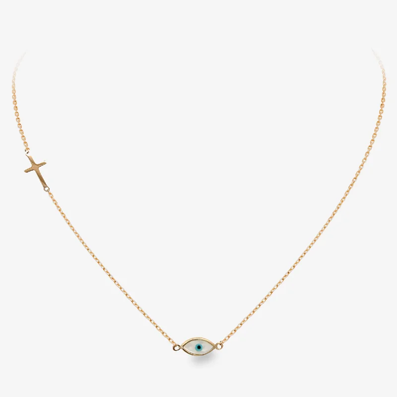 Evil Eye & Cross Necklace