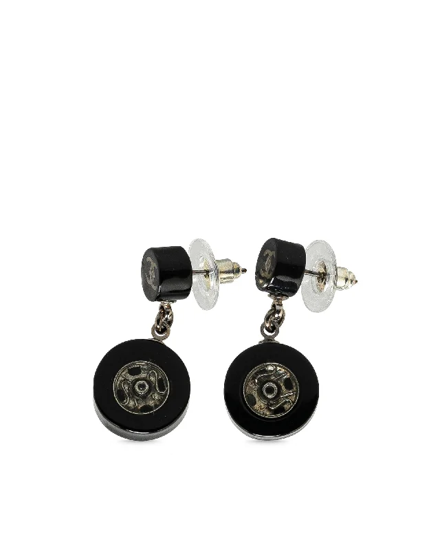 Resin Tire Drop Earrings with Push Back Closure