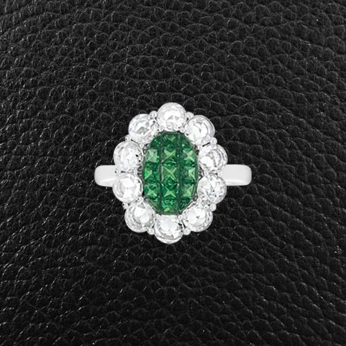 Tsavorite & Diamond Ring