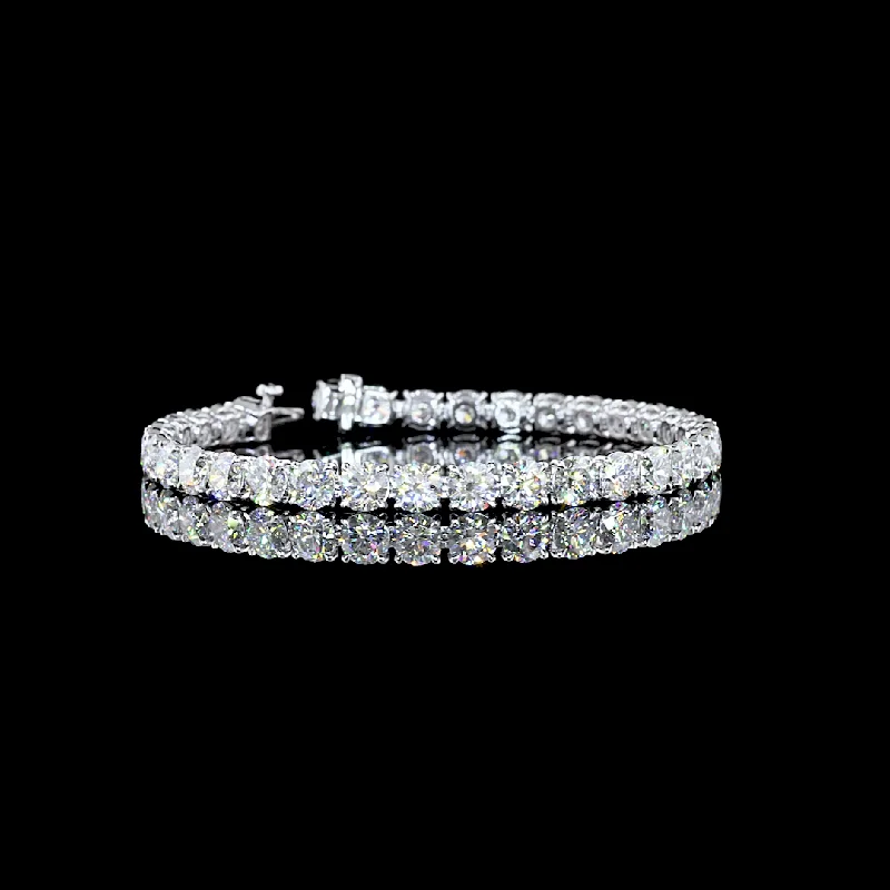 14K White Gold Lab Grown Round Diamond Tennis Bracelet BC1436