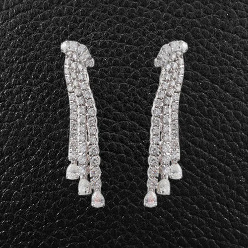 Triple Dangle Diamond Earrings