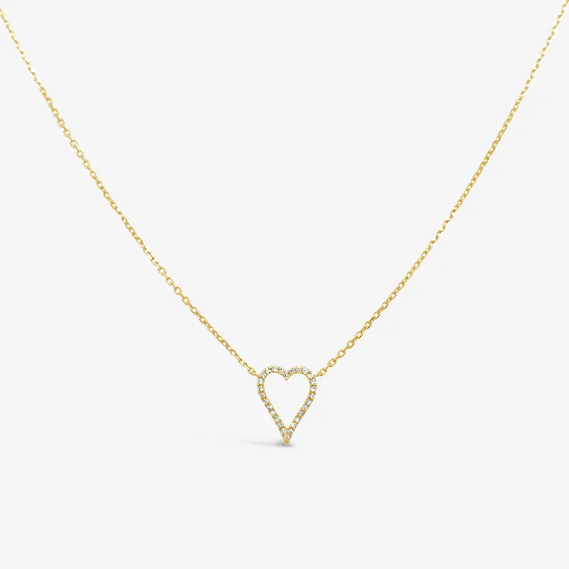 Pave' Open Heart Necklace