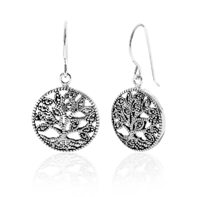 Life Earrings, Silver