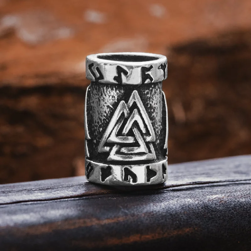 Valknut Beard Ring, Silver