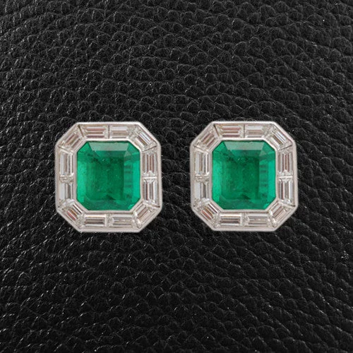 Emerald & Diamond Earrings