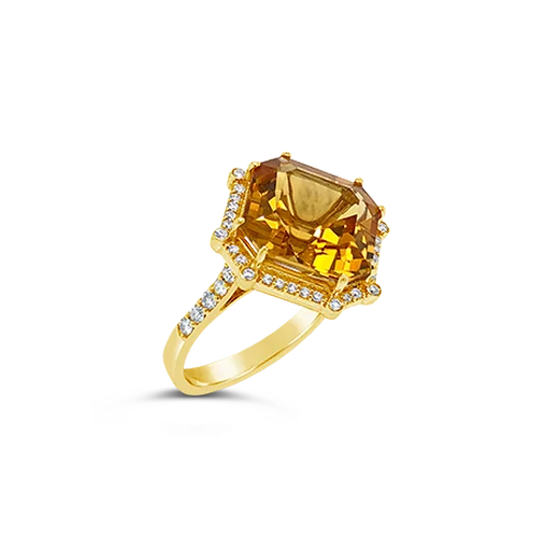 Citrine & Diamond Ring