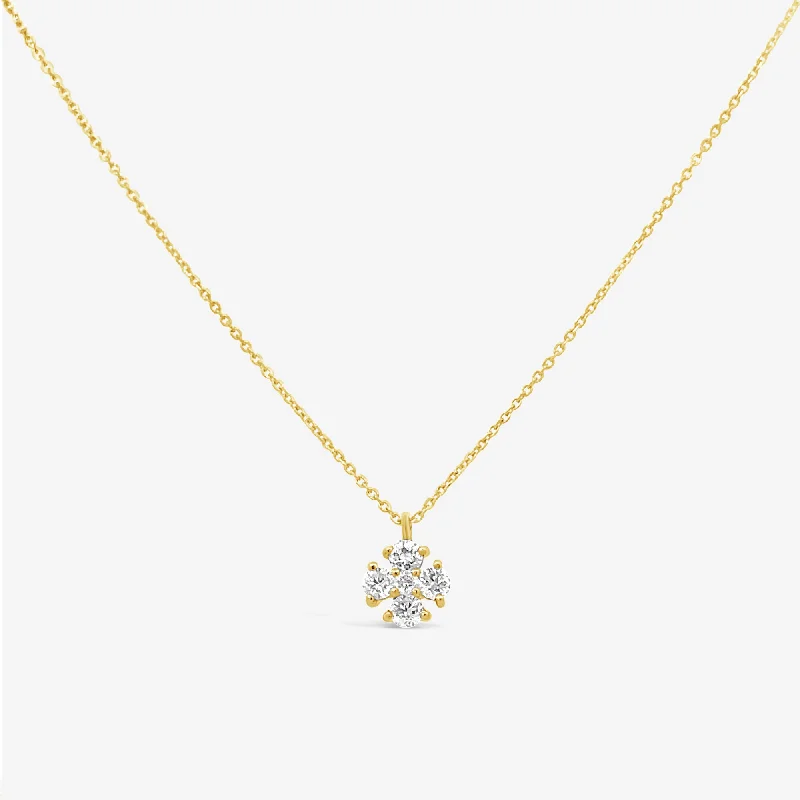 Petite 5 Diamond Cross Necklace